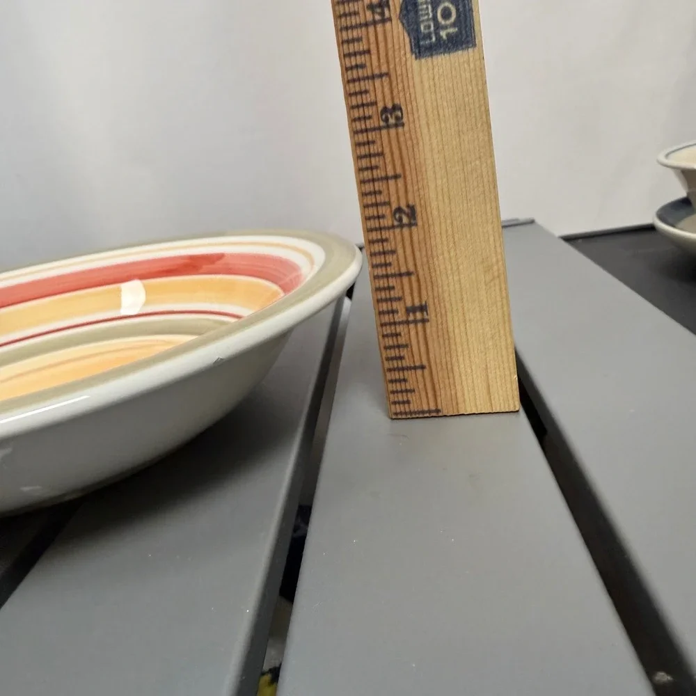Set of 2x Pier 1 Valencia Bowls Handpainted Earthenware Made in Italy 8.25
